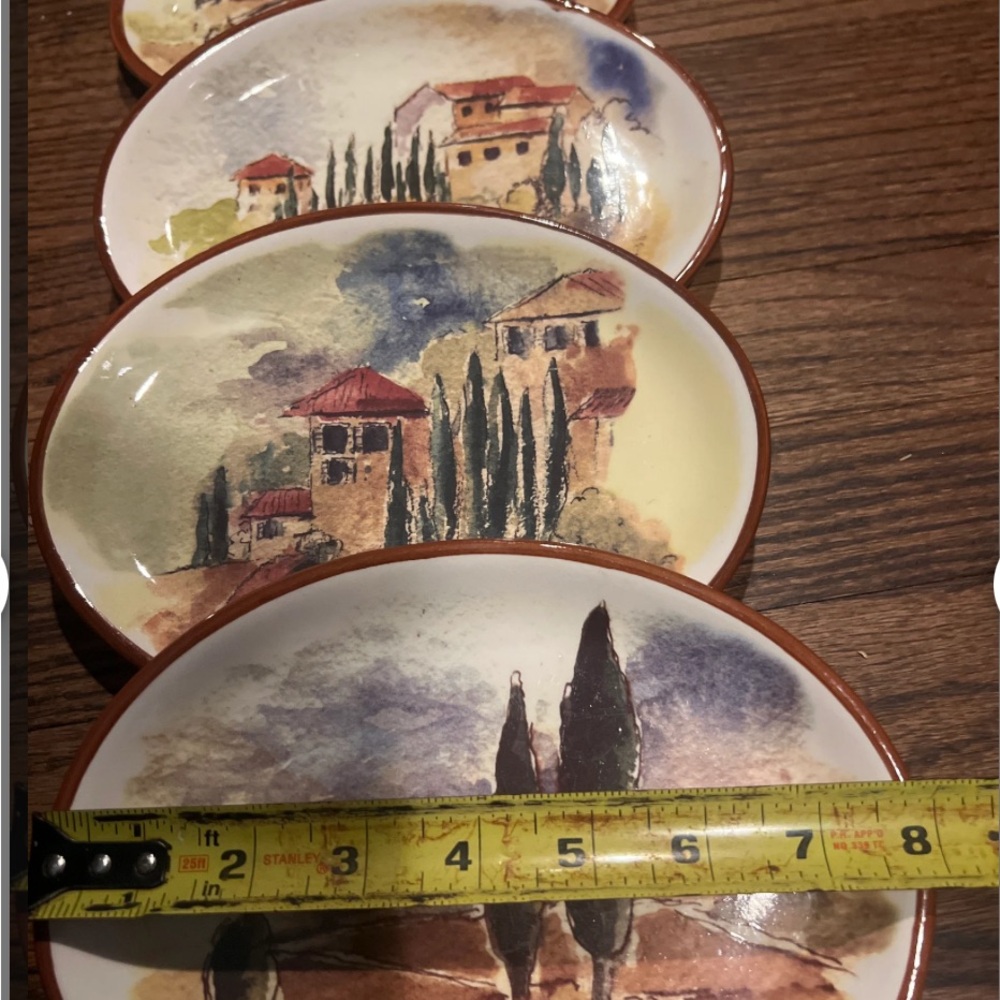 Vintage Williams Sonoma, Tuscan Landscape  appetizer plates, set of 4 - Picture 3 of 3